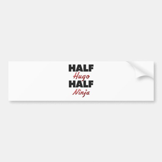 Half Hugo Half Ninja Bumpersticker (Voorkant)