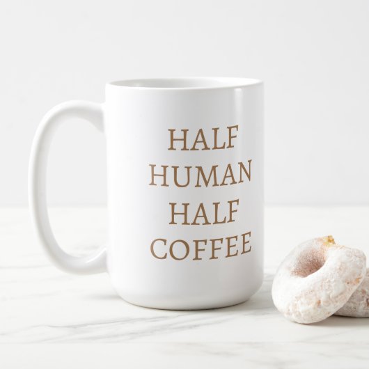 Half Human Half Coffee Mug Koffiemok (Met donut)