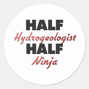 Half Hydrogeoloog Half Ninja Ronde Sticker