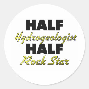 Half Hydrogeoloog Half Rock Star Ronde Sticker