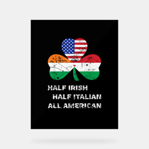 Half Iers half Italiaans Alle Amerikaanse vlag Sha Acryl Bord