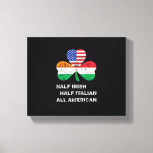 Half Iers half Italiaans Alle Amerikaanse vlag Sha Canvas Afdruk