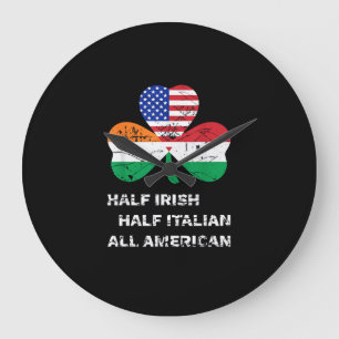 Half Iers half Italiaans Alle Amerikaanse vlag Sha Grote Klok