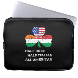 Half Iers half Italiaans Alle Amerikaanse vlag Sha Laptop Sleeve