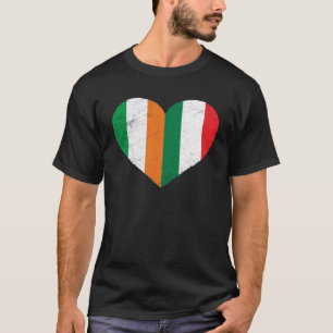 Half Iers Half Italiaans Hart Ierland Italië Iers T-shirt