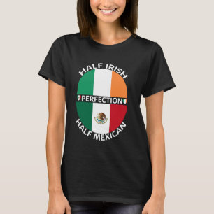 Half Iers Half Mexicaans Ierland Mexico Vlag Roots T-shirt