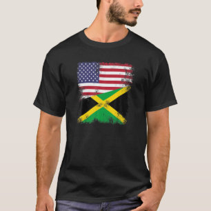 Half Jamaican Flag T Shirt Jamaica USA GIF