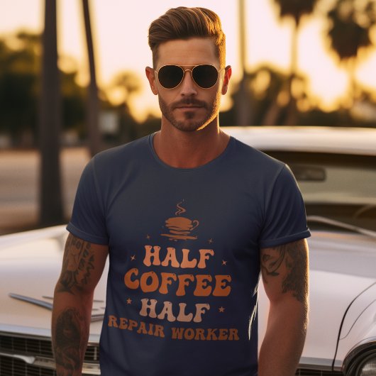 Half koffie half reparateur t-shirt