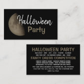 Half maan, Halloween Party Ticket Uitnodiging Informatiekaartje (Voorkant / Achterkant)