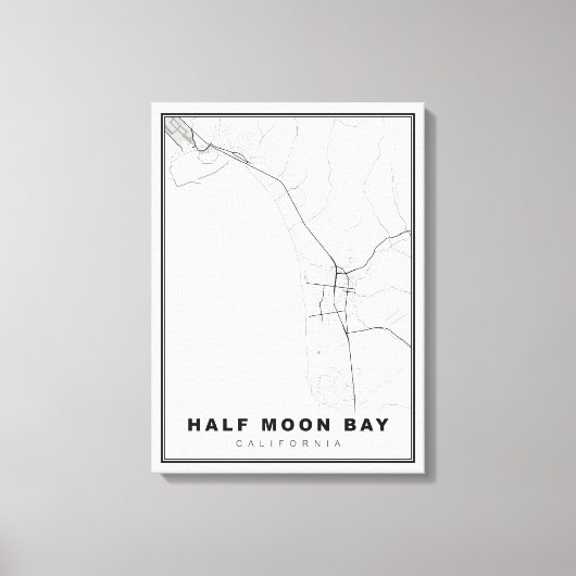 Half maanden Bay-kaart Canvas Afdruk (Voorkant)