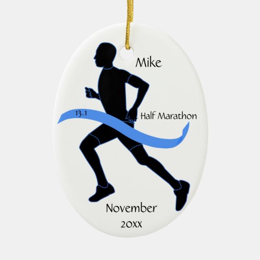 Half marathon Runner Ornament - Man (Voorkant)