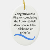 Half marathon Runner Ornament - Man (Achterkant)