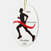 Half marathon Runner Ornament - Man red (Links)