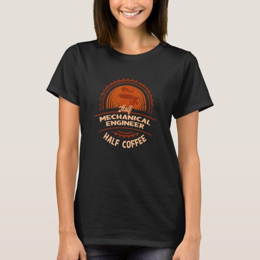 Half-mechanische technicus halve koffie machine En T-shirt (Voorkant)