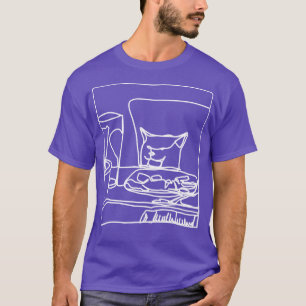 Half Memes Vrouw schreeuwen tegen Cat White Line D T-shirt