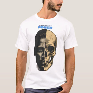 Half Mens Half Schedel Power Grafische T-Shirt