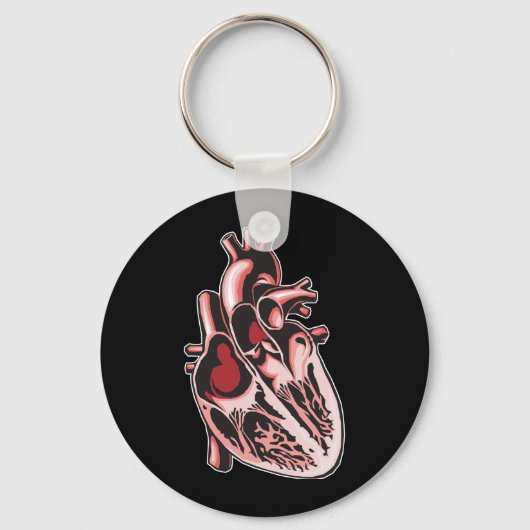 Half menselijk hart sleutelhanger (Voorkant)