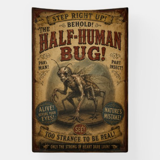 Half-Menselijke Bug Horror Carnaval Poster Spandoek (Verticaal)