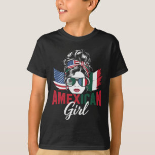 Half Mexicaans Half Amerikaans Vlag Mexico Amerika T-shirt