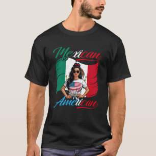 Half Mexicaans Half Amerikaans Vlag Mexico Amerika T-shirt