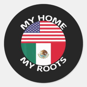 Half Mexicaans Half Amerikaans Vlag USA Mexico Roo Ronde Sticker