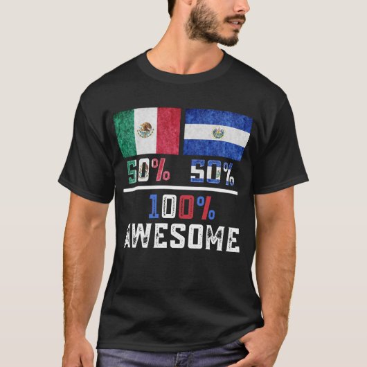 Half Mexicaanse Salvadoraanse Pride Mexico El Salv T-shirt (Voorkant)