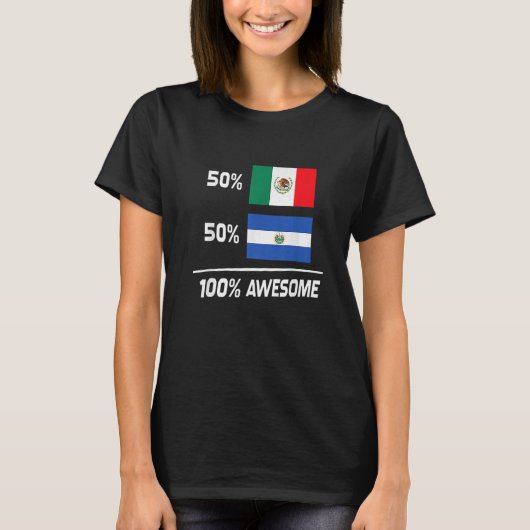Half Mexicaanse Salvadoraanse Pride Mexico El Salv T-shirt (Voorkant)