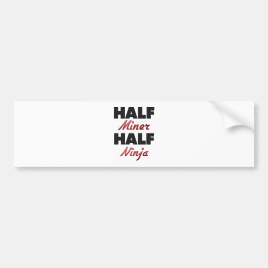 Half Miner Halve Ninja Bumpersticker (Voorkant)