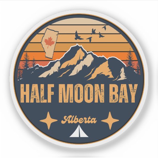 Half Moon Bay, Alberta Sticker (Voorkant)