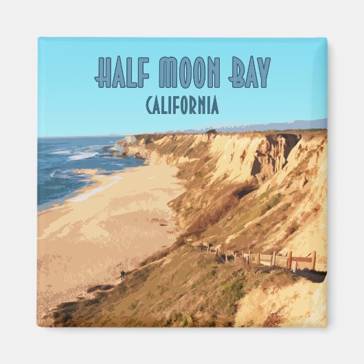 Half Moon Bay Californië Magneet (Voorkant)