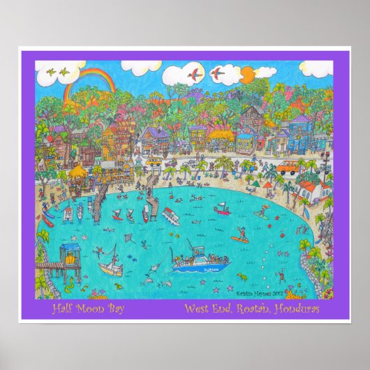 Half Moon Bay, Roatan Poster (Voorkant)