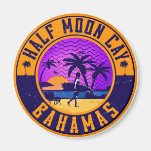 Half Moon Cay Bahamas - Retro Magnet 80's Magneet
