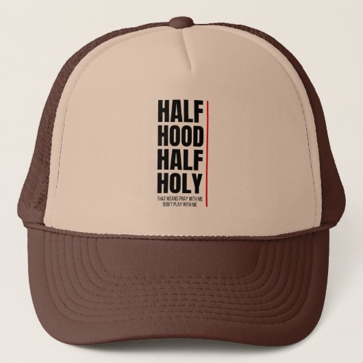 HALF MOTJE HALF HEILIGE TRUCKERHOED TRUCKER PET (Voorkant)