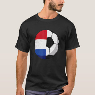 Half Nederland vlag halve Football Voetbal T-shirt