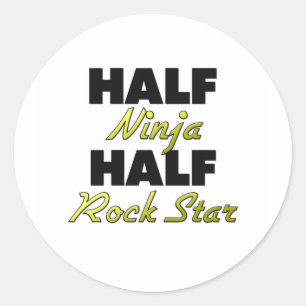 Half Ninja Half Rock Star Ronde Sticker