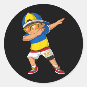 Half Oekraïense Egyptische Jongen Oekraine Egypte Ronde Sticker