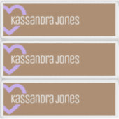 Half Paarse hartvorm  bruin label (Voorkant)