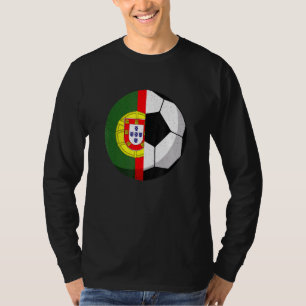 Half Portugal vlag halve Football Voetbal T-shirt