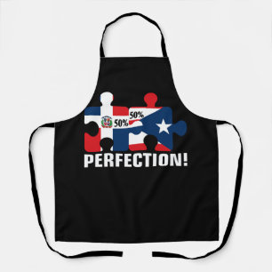 Half Puerto Rican Half Dominicaanse Vlagkaart geco Schort