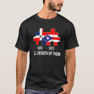 Half Puerto Rican Half Dominicaanse Vlagkaart geco T-shirt