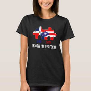 Half Puerto Rican Half Dominicaanse Vlagkaart geco T-shirt