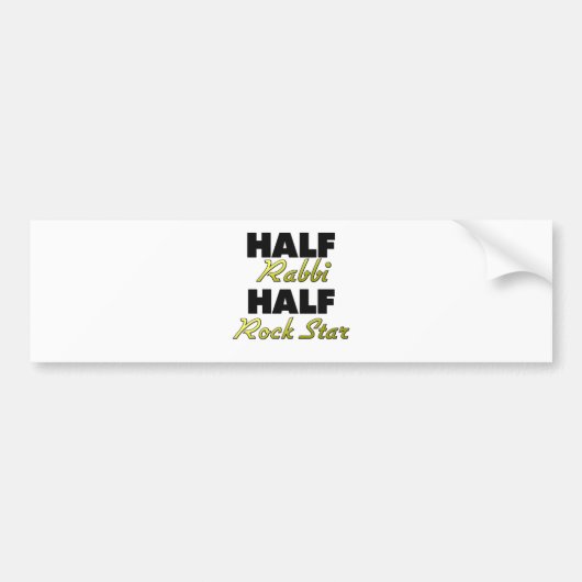 Half Rabbi Half Rock Star Bumpersticker (Voorkant)