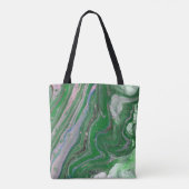 Half Ring Groene Fluffy Abstracte Canvas tas (Achterkant)