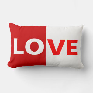 Half rood / half wit liefde kussen