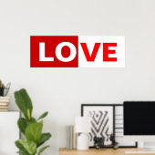 half rood/half wit liefdeswoord poster (Thuiskantoor)