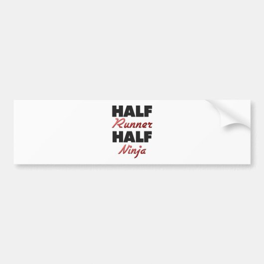 Half Runner Half Ninja Bumpersticker (Voorkant)