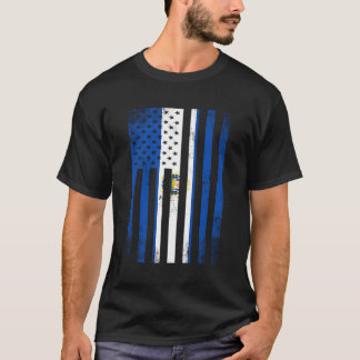 Half Salvadoraanse Vlag Amerikaans In Mij T-shirt