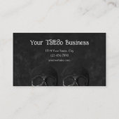 Half schedel gotische zwart-wit Tattoo artiest Visitekaartje (Achterkant)