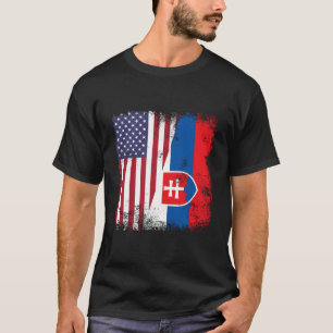 Half Slowaakse Slowaakse Vlag- Slowakije VS T-shirt