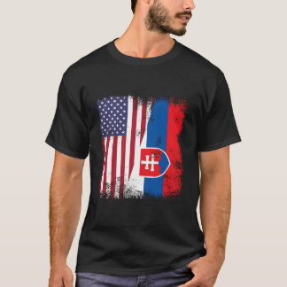 Half Slowaakse Slowaakse Vlag- Slowakije VS T-shirt